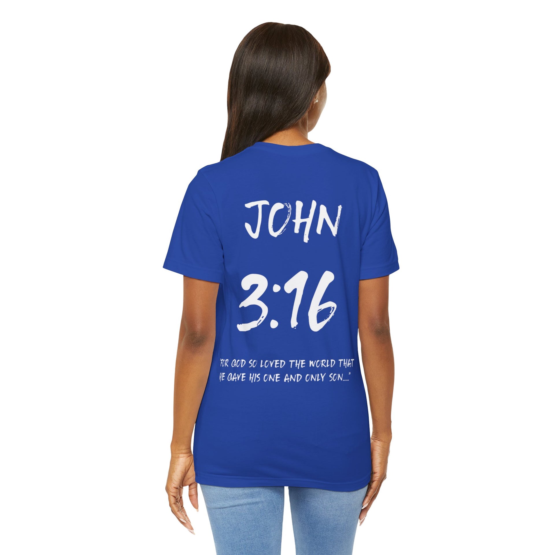 White Letters-John 3:16 “For God so loved” Inspirational Bible Verse Unisex T-Shirt