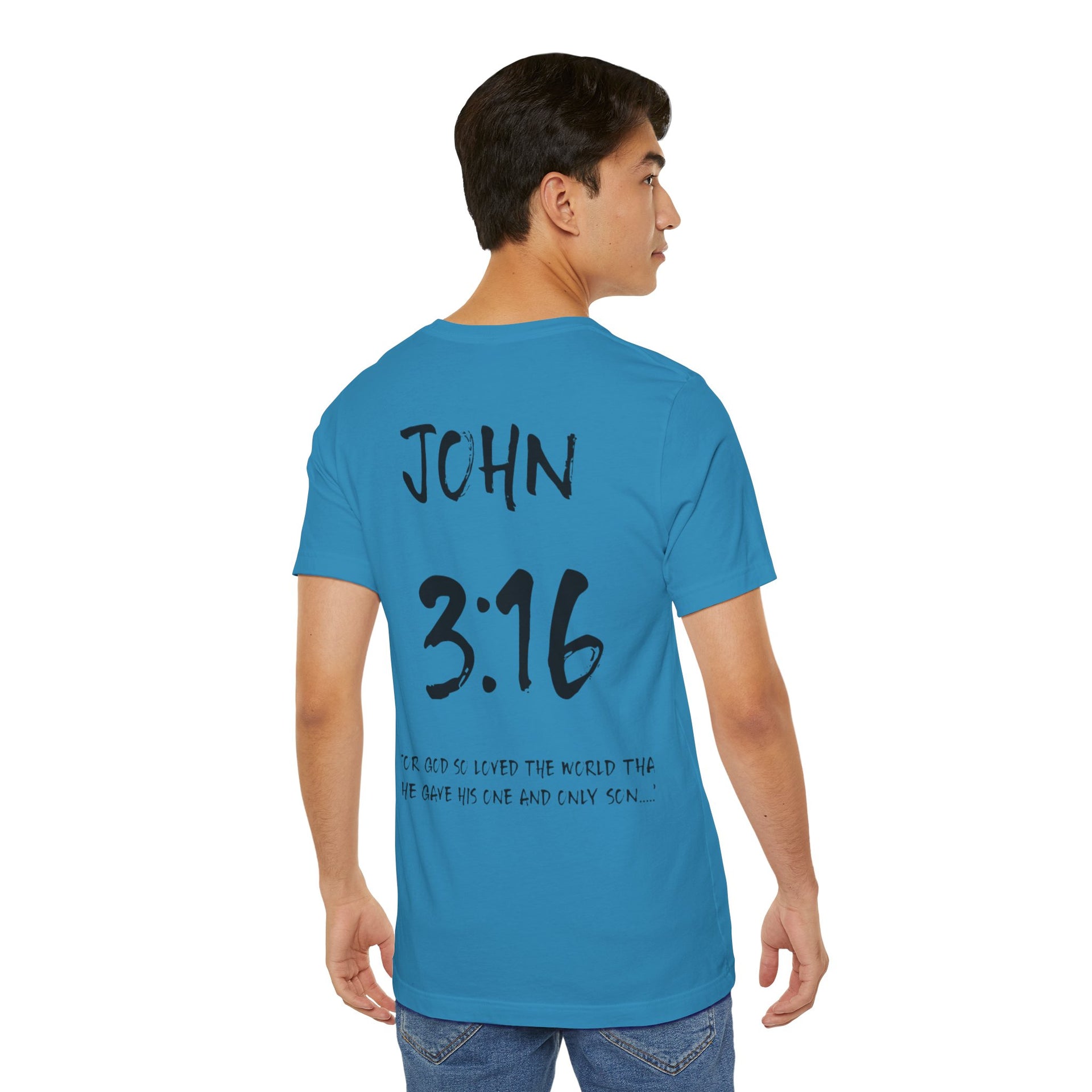 John 3:16 Inspirational Bible Verse T-Shirt-Dark Letters