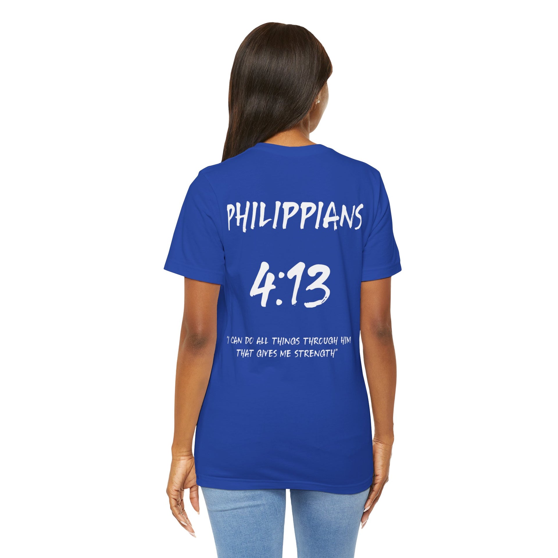 White Letters-Philippians 4:13 "I can do all things through Him" Inspirational Bible Verse Unisex T-shirt