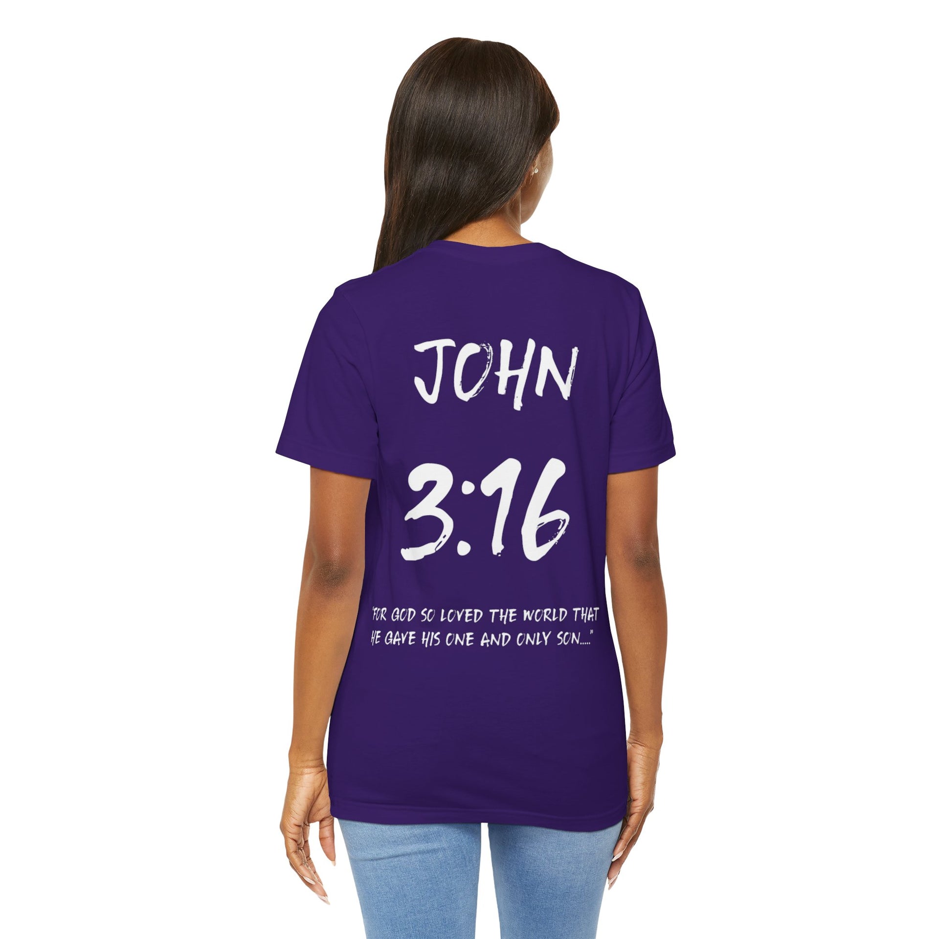 White Letters-John 3:16 “For God so loved” Inspirational Bible Verse Unisex T-Shirt