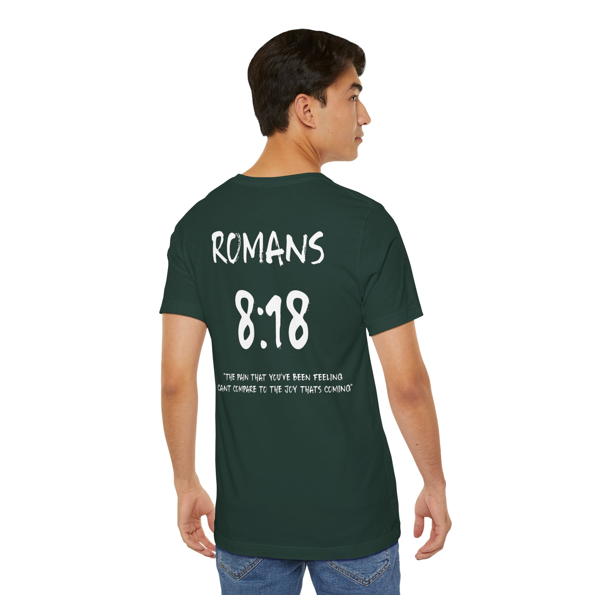 Romans 8:18 Inspirational Bible Verse Tee-White Letters