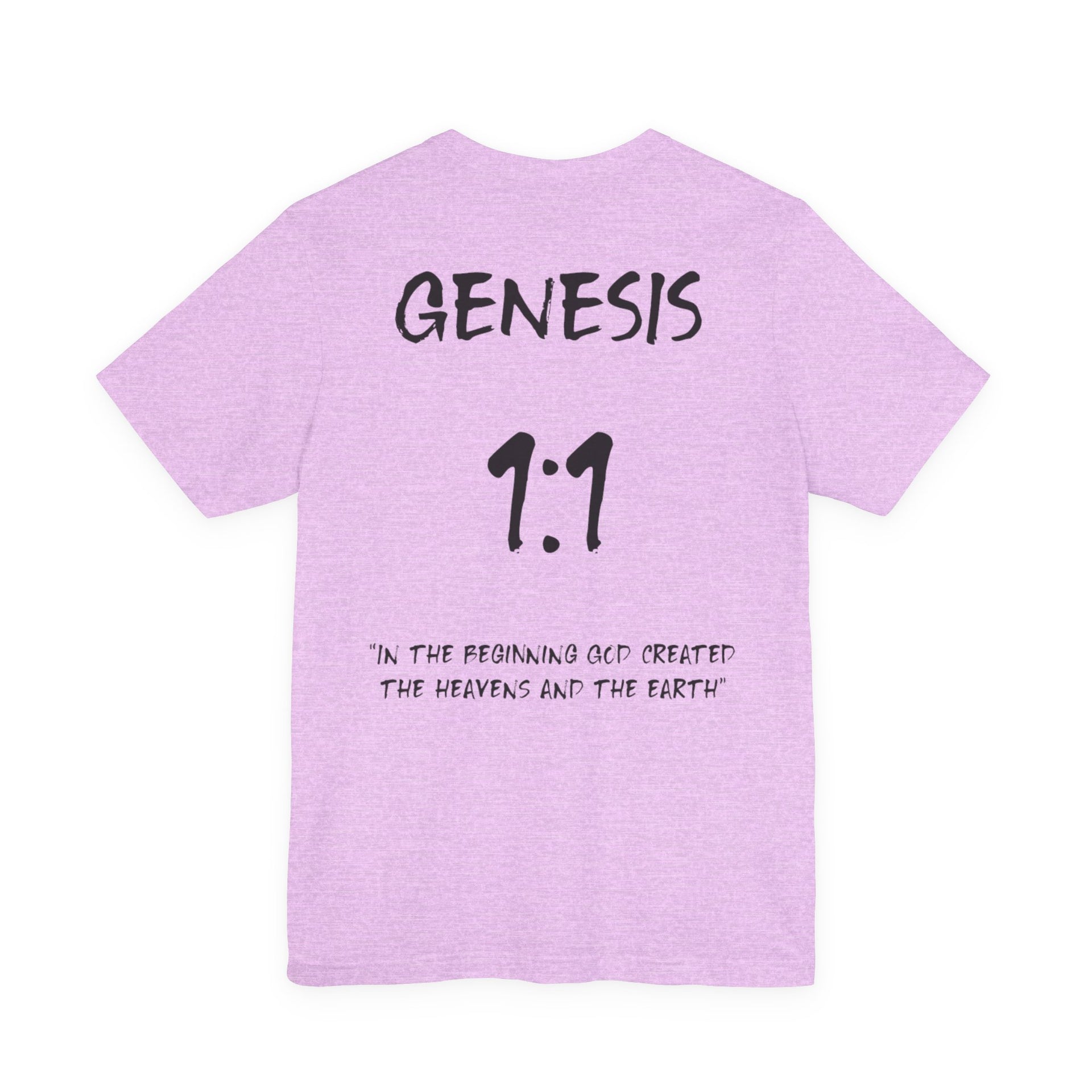 Black Letters-Genesis 1:1 "In the beginning God created" Inspirational Bible Verse Unisex T-shirt
