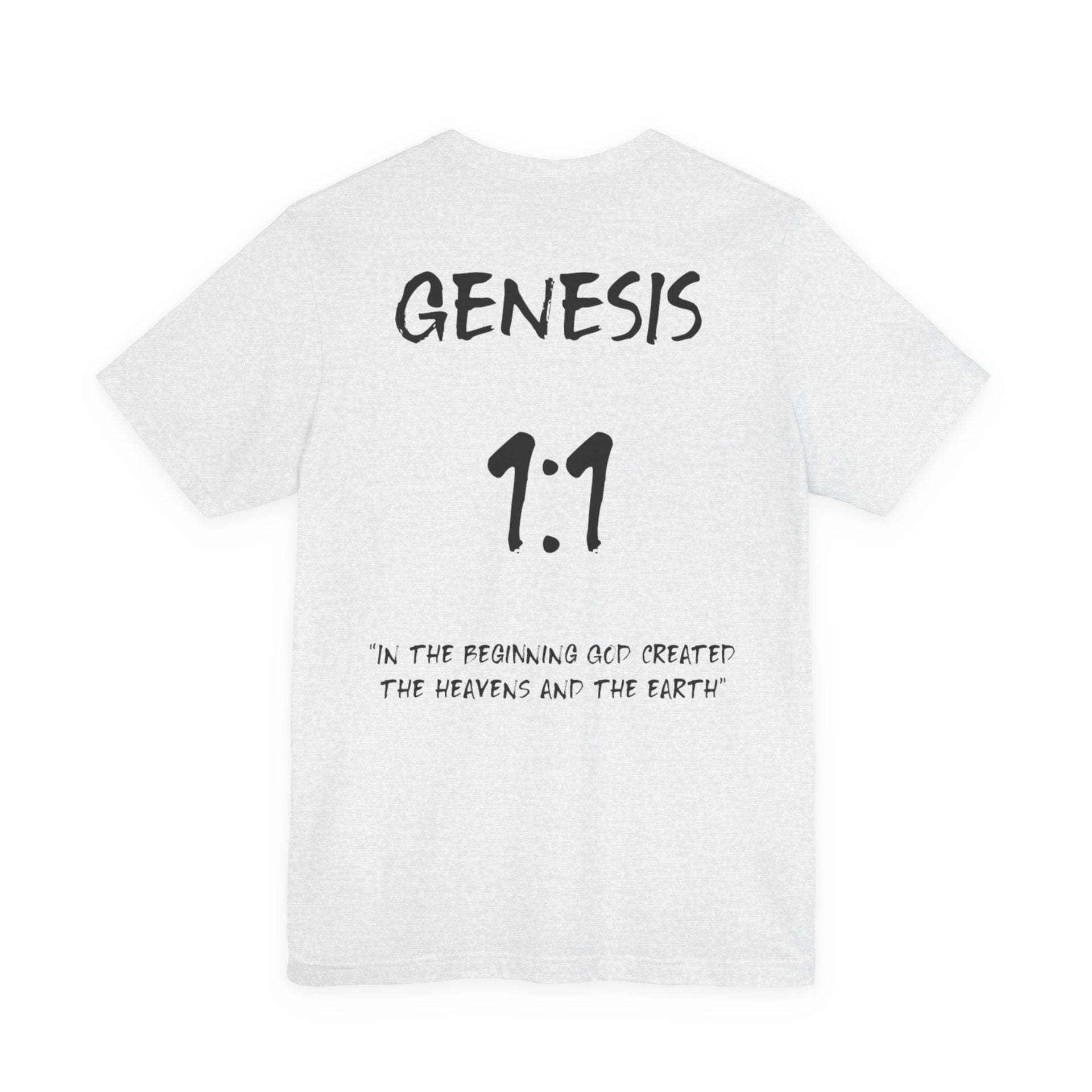 Black Letters-Genesis 1:1 "In the beginning God created" Inspirational Bible Verse Unisex T-shirt