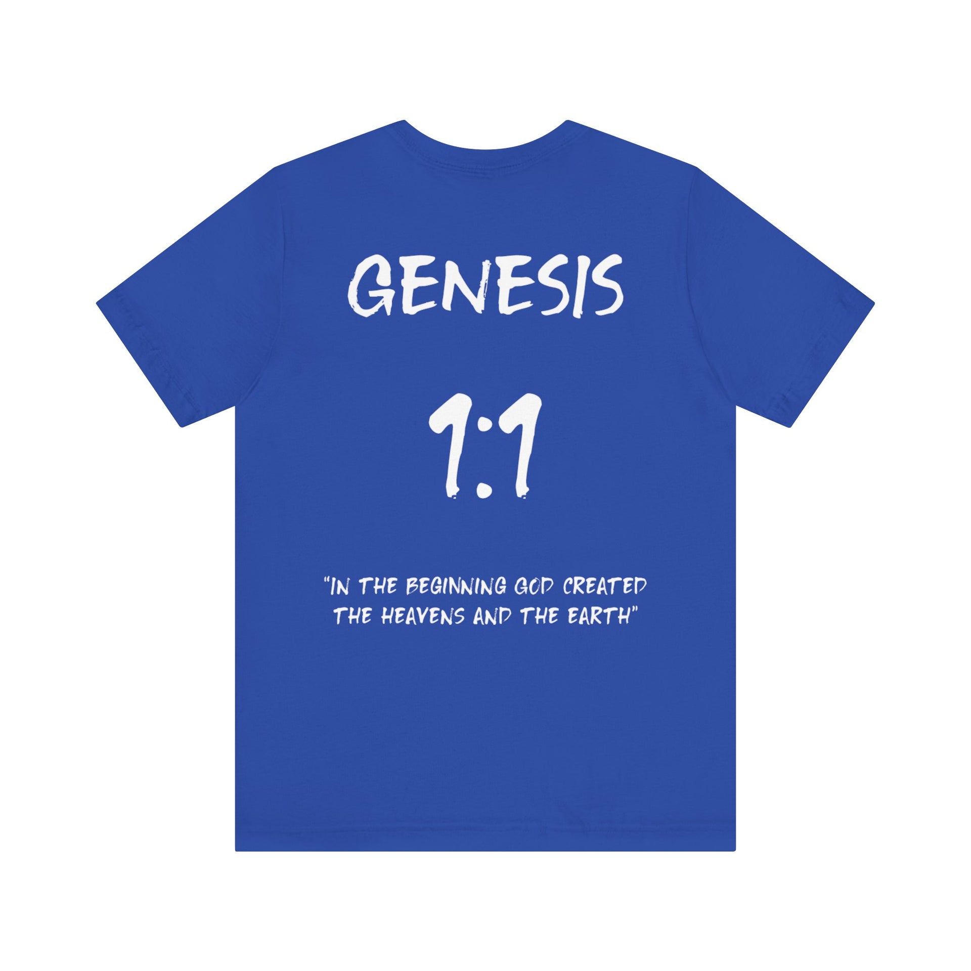 White Letters-Genesis 1:1 "In the beginning God created" Inspirational Bible Verse Unisex T-Shirt