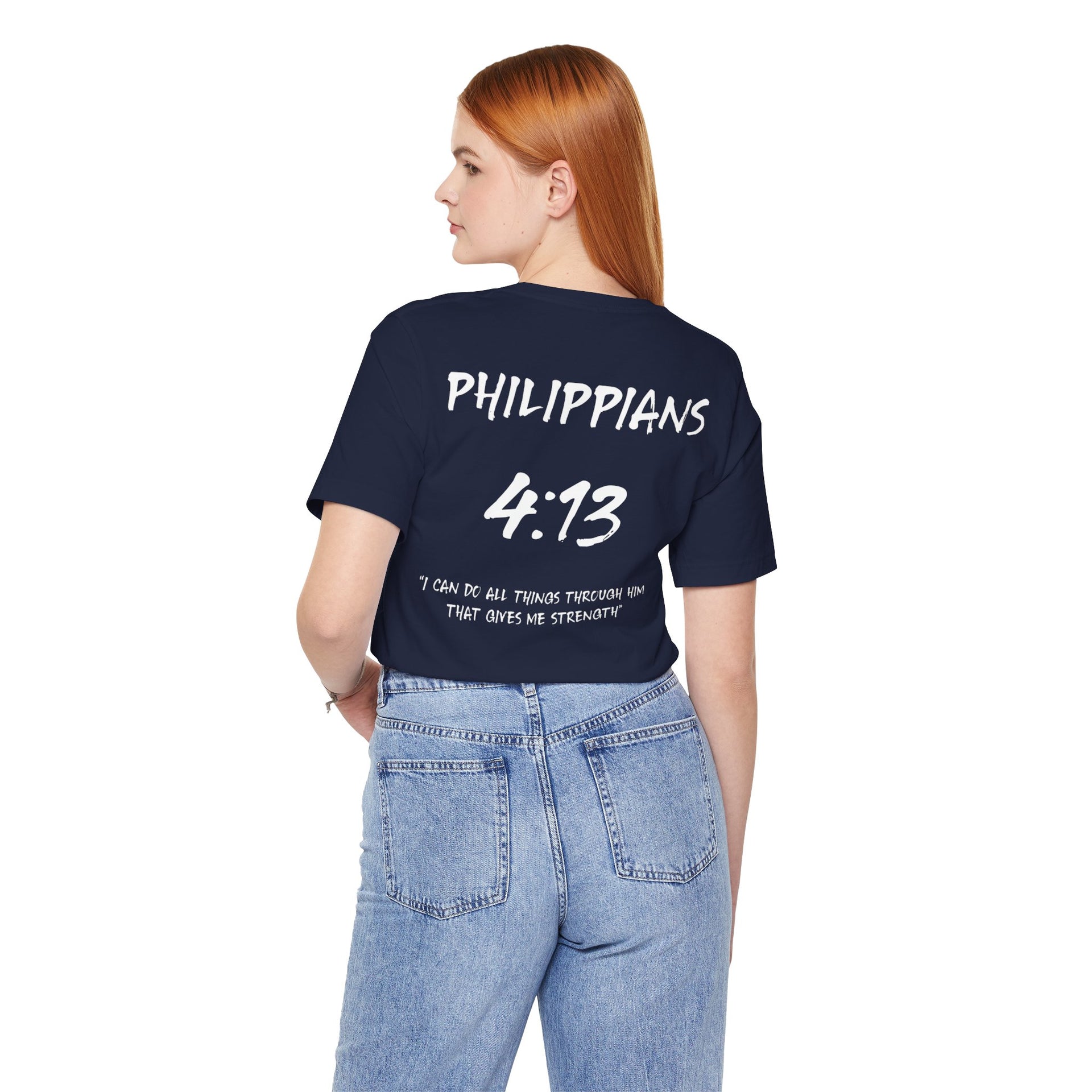 White Letters-Philippians 4:13 "I can do all things through Him" Inspirational Bible Verse Unisex T-shirt