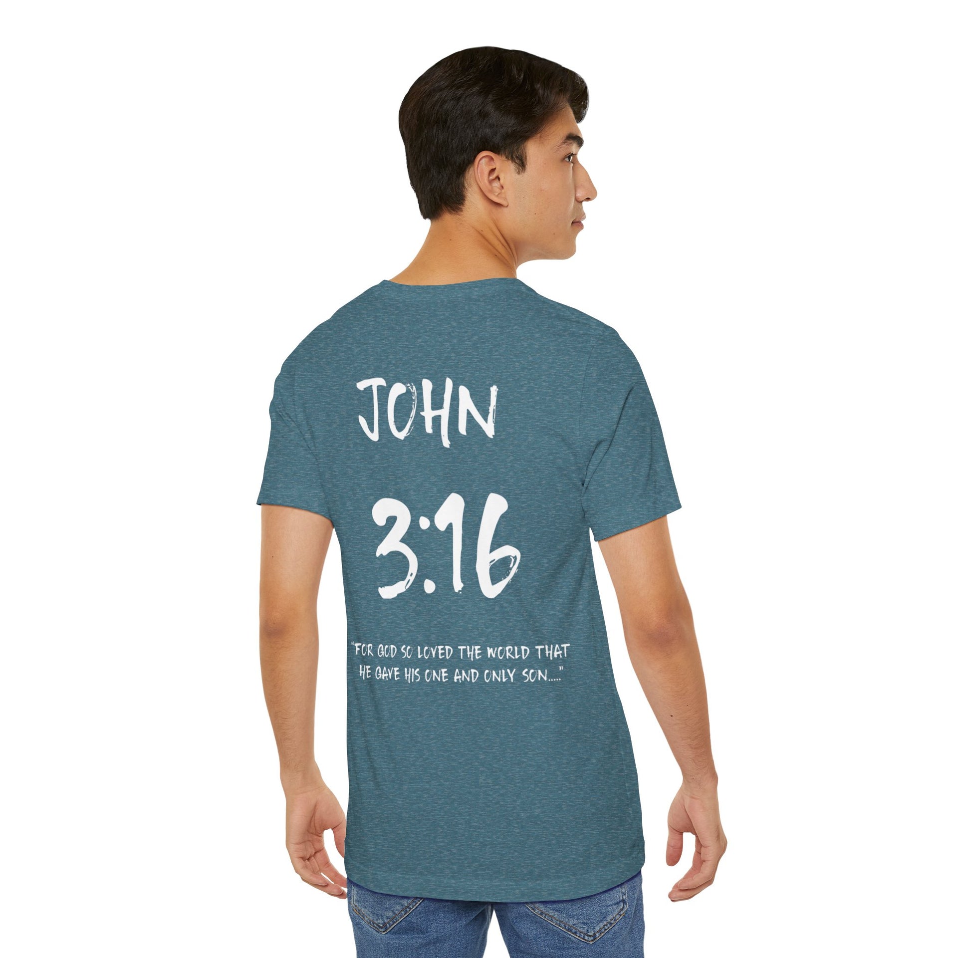 White Letters-John 3:16 “For God so loved” Inspirational Bible Verse Unisex T-Shirt