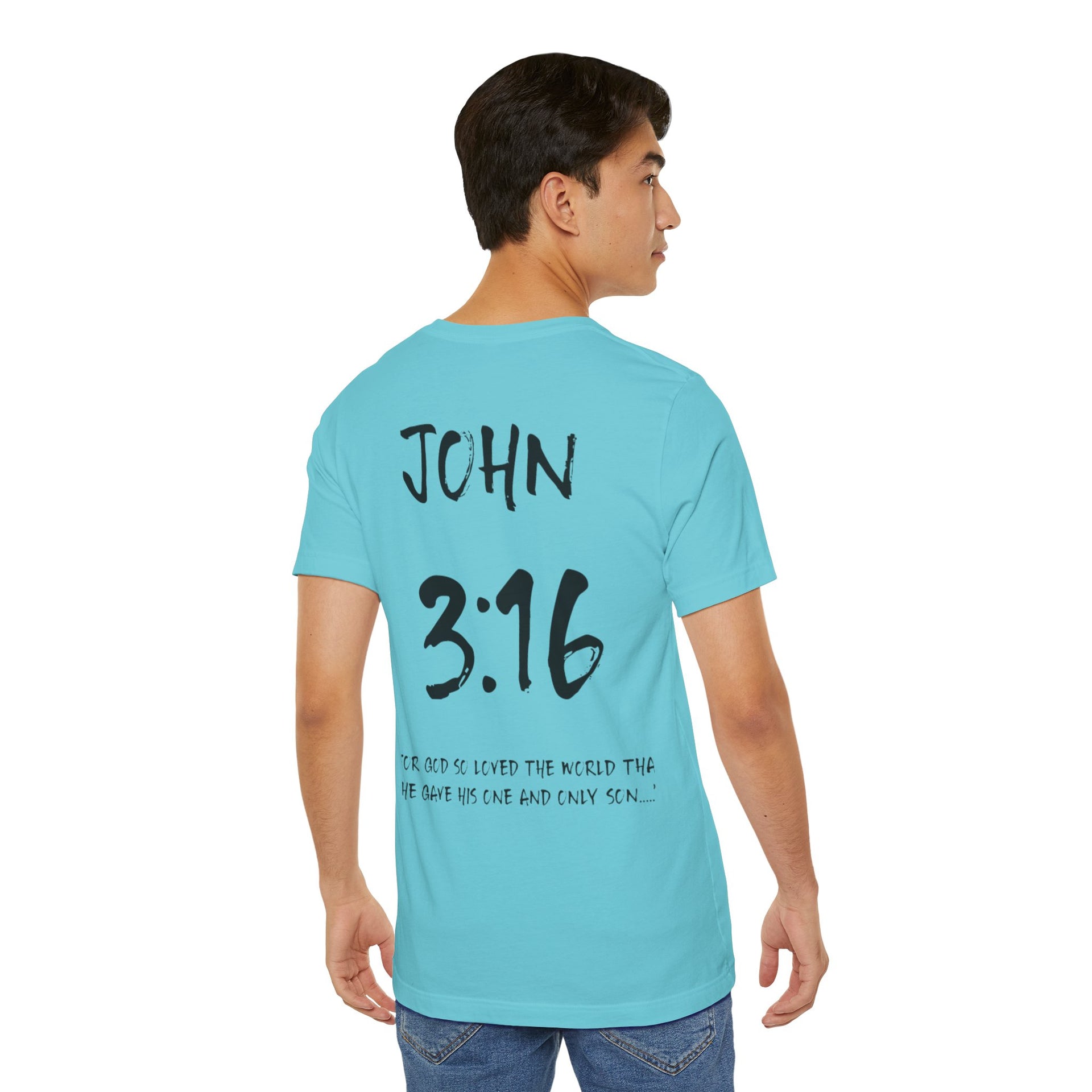 John 3:16 Inspirational Bible Verse T-Shirt-Dark Letters