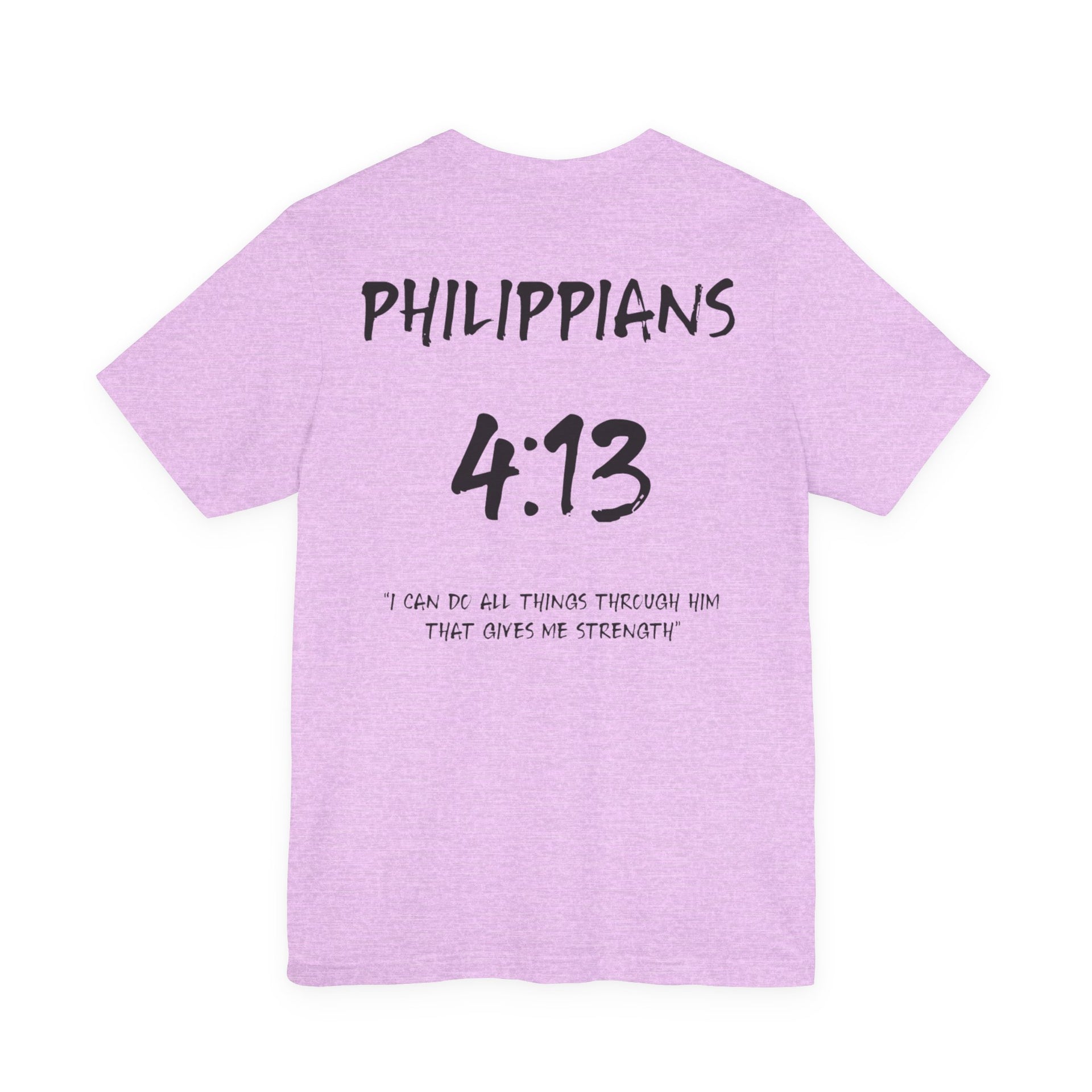 Black Letters-Philippians 4:13 "I can do all things through Him" Inspirational Bible Verse Unisex T-shirt