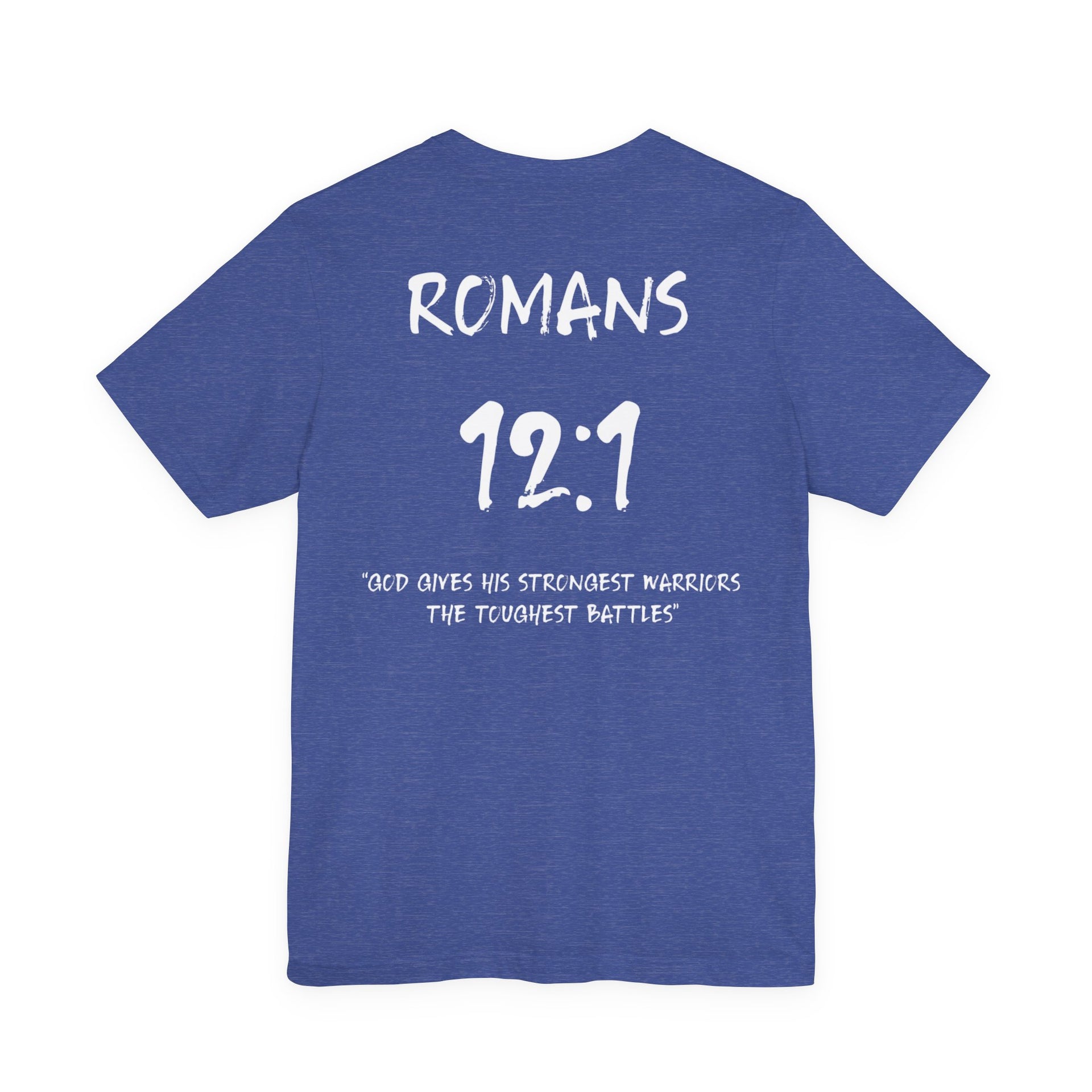 Romans 12:1 Inspirational Bible Verse Tee-White Letters