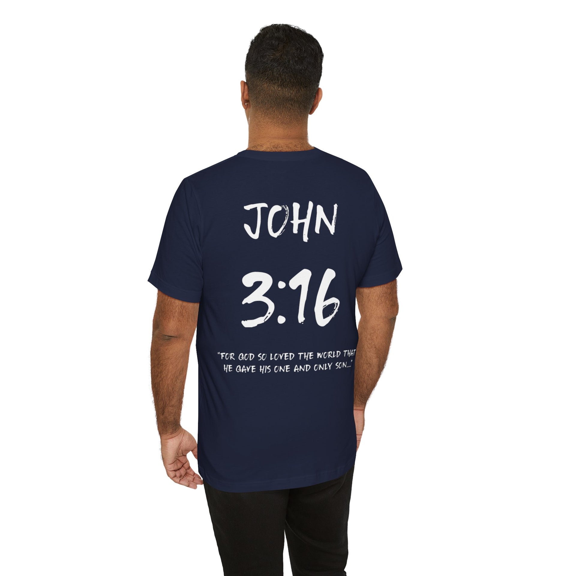 White Letters-John 3:16 “For God so loved” Inspirational Bible Verse Unisex T-Shirt