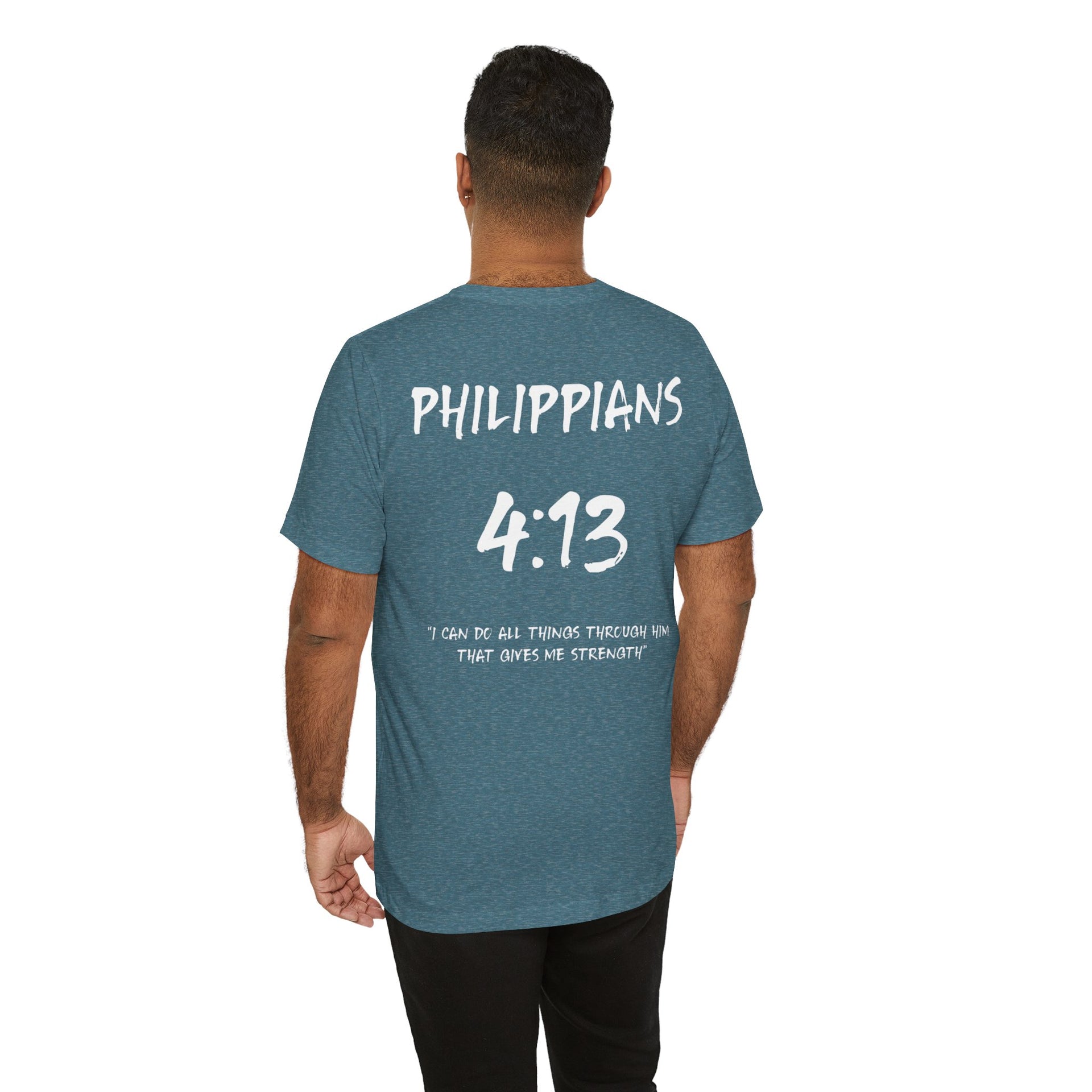 White Letters-Philippians 4:13 "I can do all things through Him" Inspirational Bible Verse Unisex T-shirt