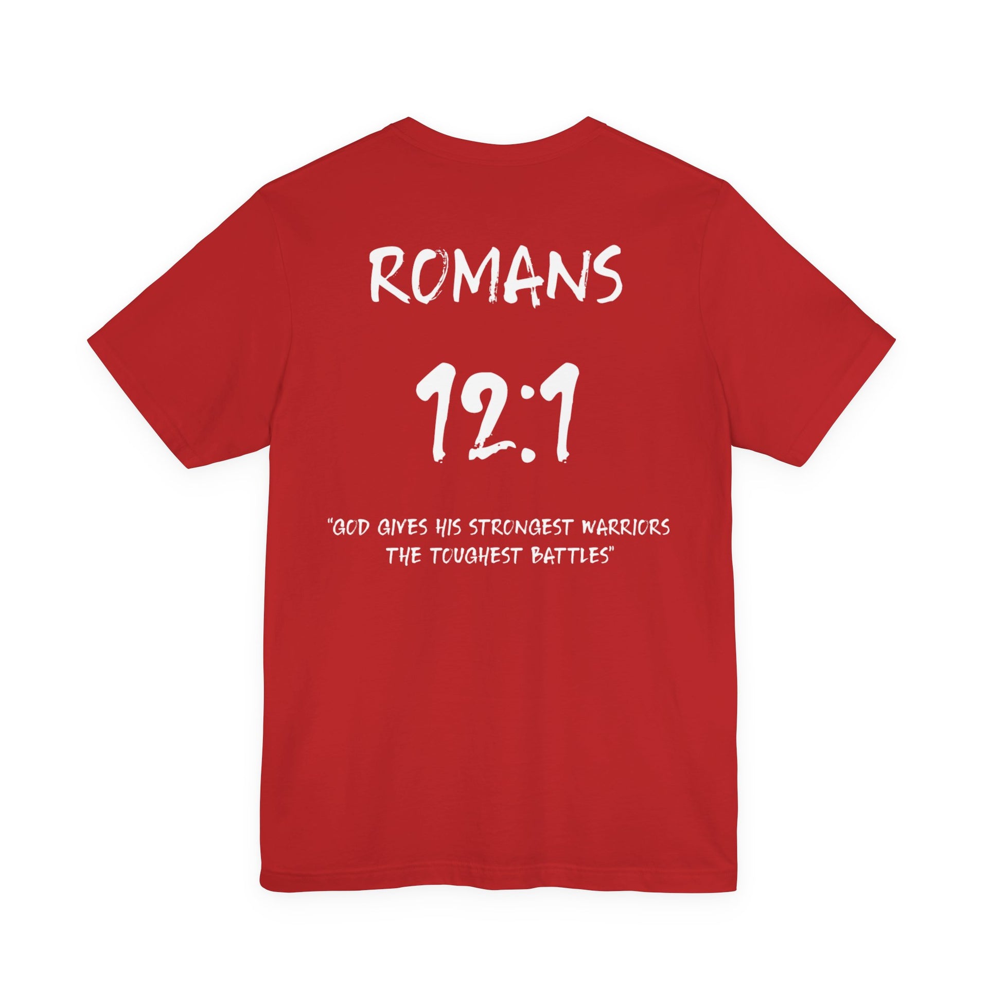 Romans 12:1 Inspirational Bible Verse Tee-White Letters
