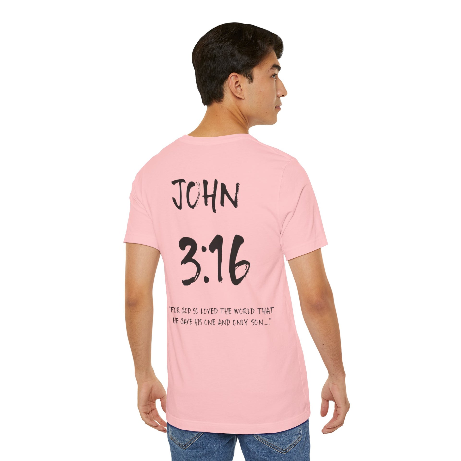 Black Letters-John 3:16 "For God so loved" Inspirational Bible Verse Unisex T-shirt