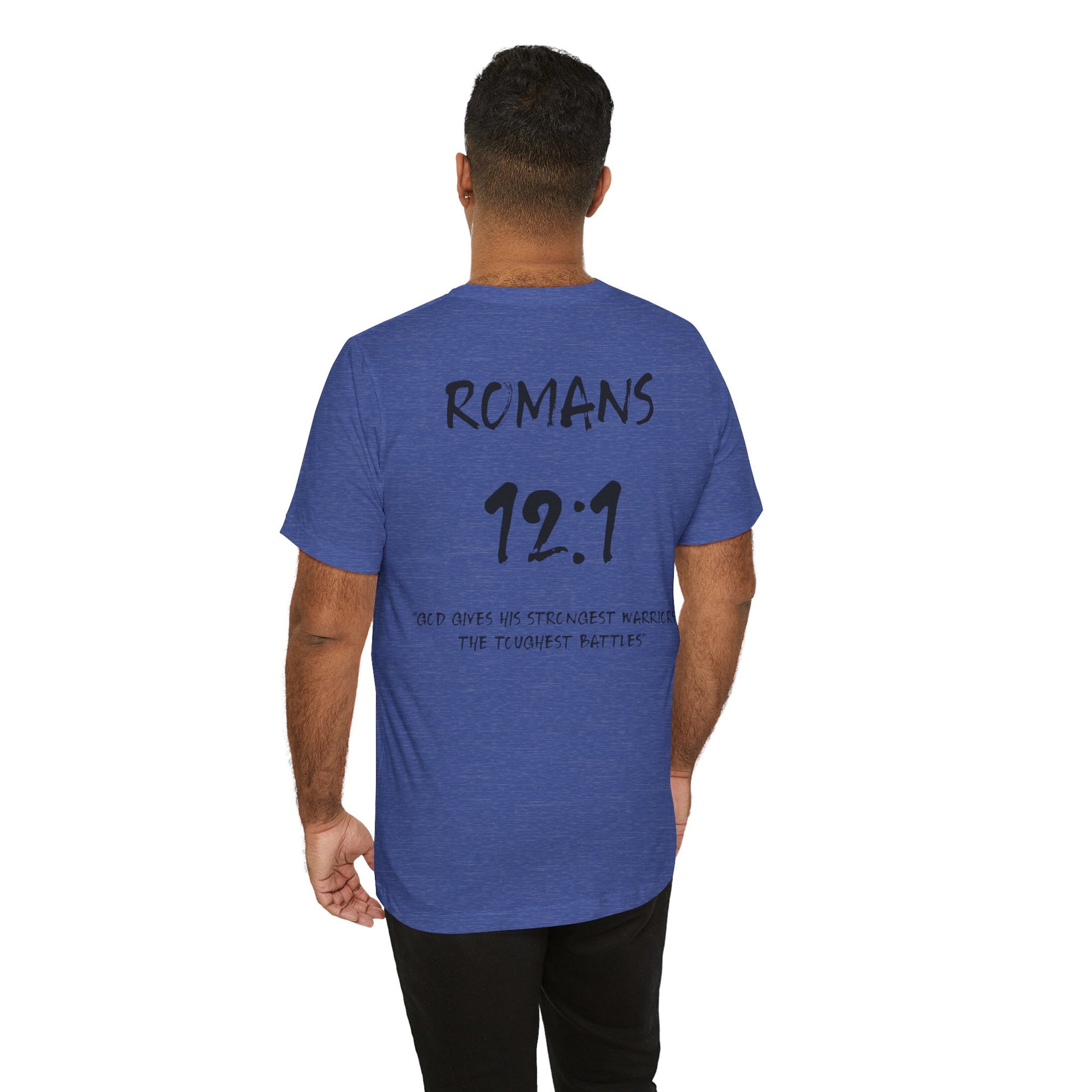 Romans 12:1 Inspirational Bible Verse Tee-Dark Letters