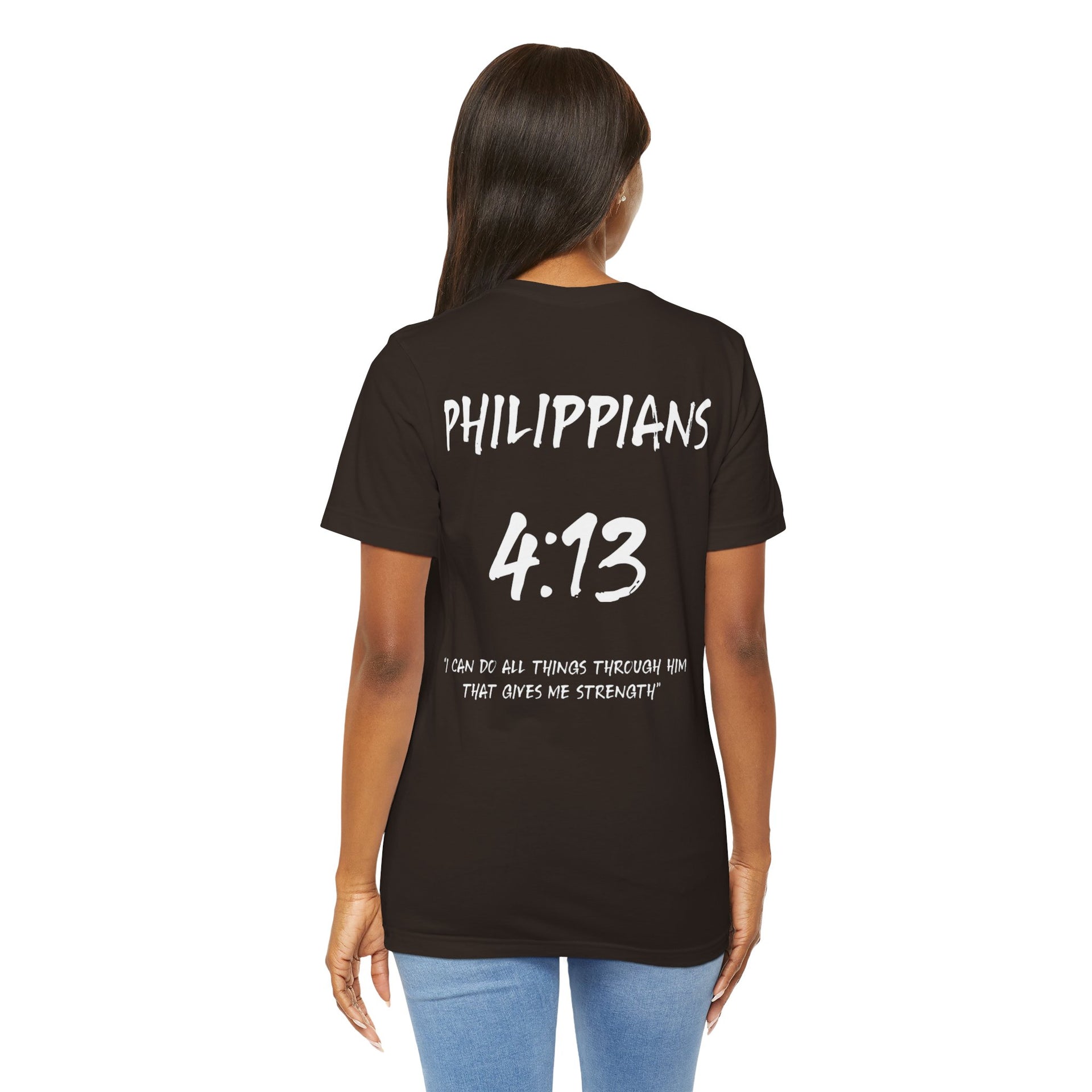 White Letters-Philippians 4:13 "I can do all things through Him" Inspirational Bible Verse Unisex T-shirt