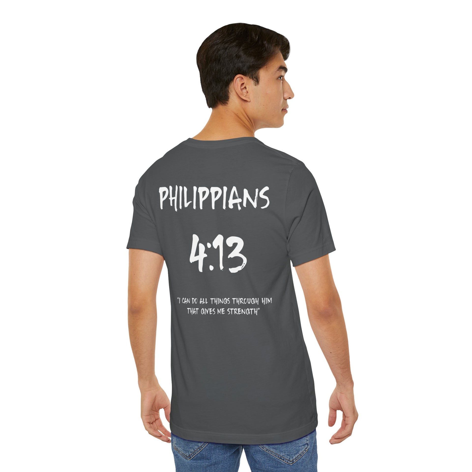 White Letters-Philippians 4:13 "I can do all things through Him" Inspirational Bible Verse Unisex T-shirt