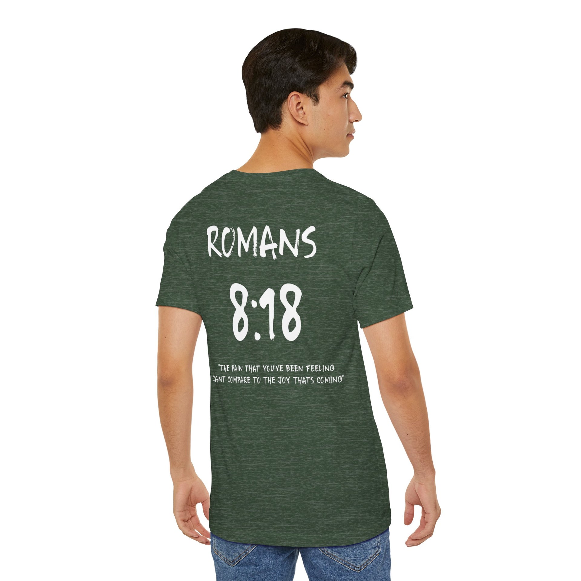 Romans 8:18 Inspirational Bible Verse Tee-White Letters