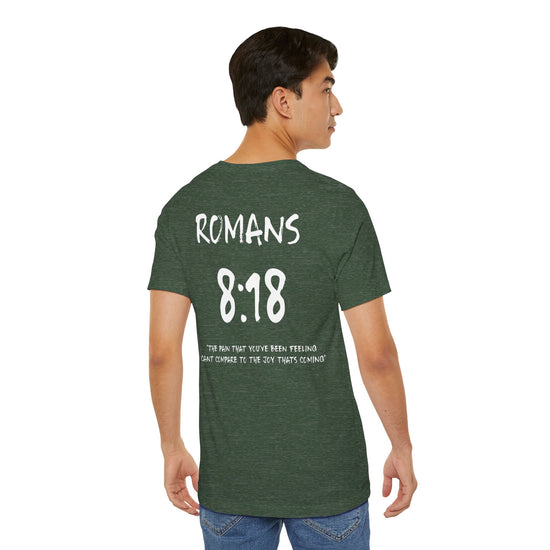 Romans 8:18 Inspirational Bible Verse Tee-White Letters