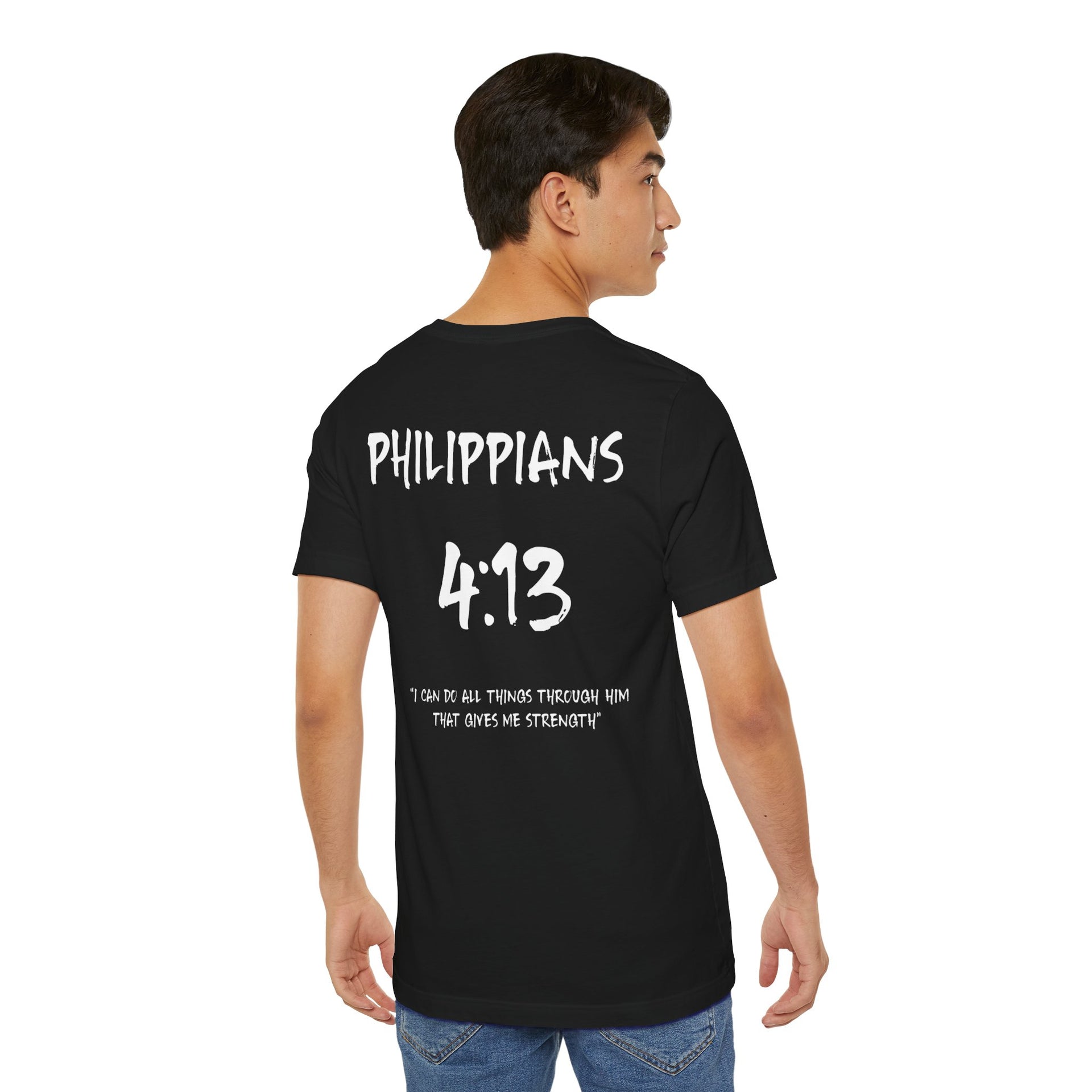White Letters-Philippians 4:13 "I can do all things through Him" Inspirational Bible Verse Unisex T-shirt