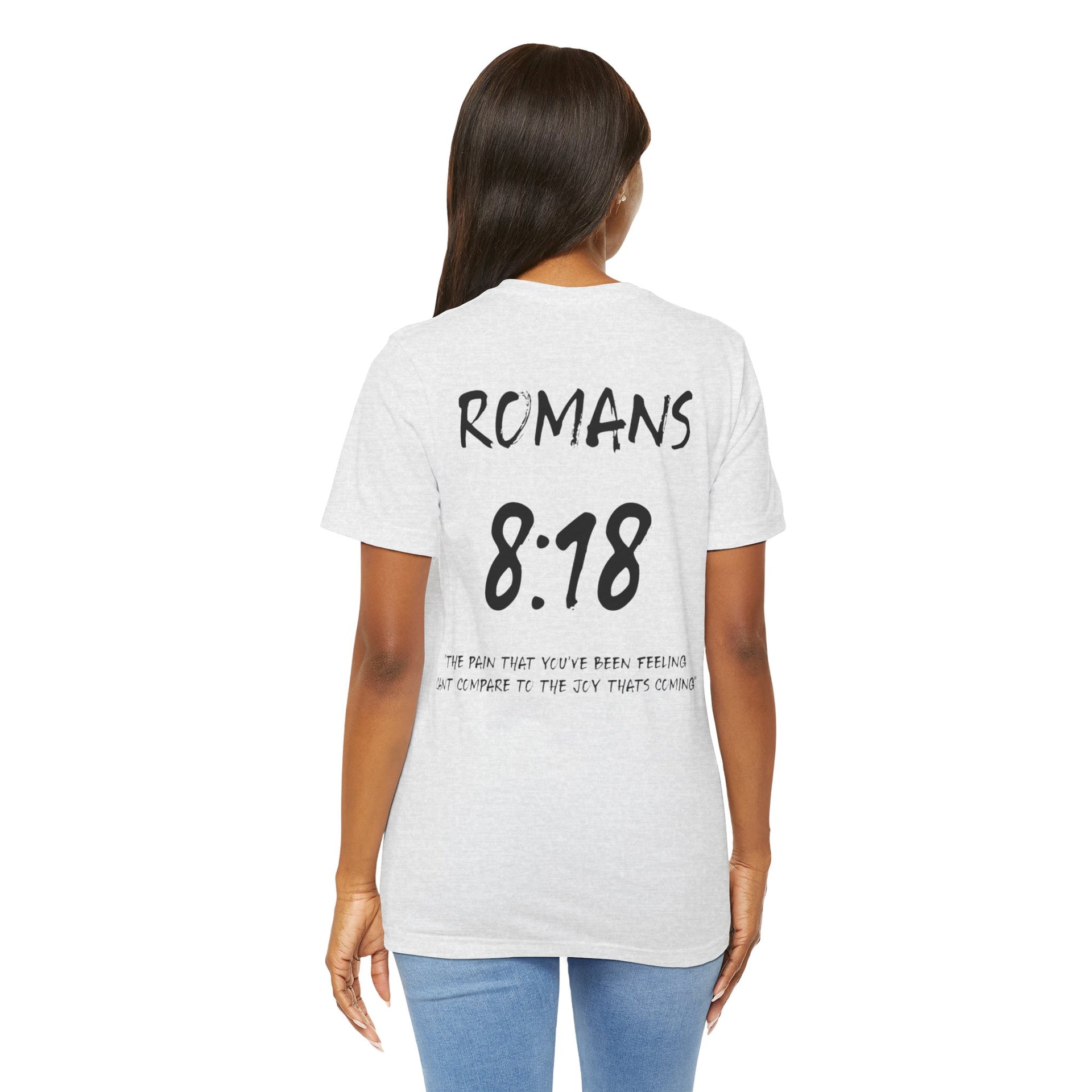 Romans 8:18 Inspirational Bible Verse Tee-Dark Letters
