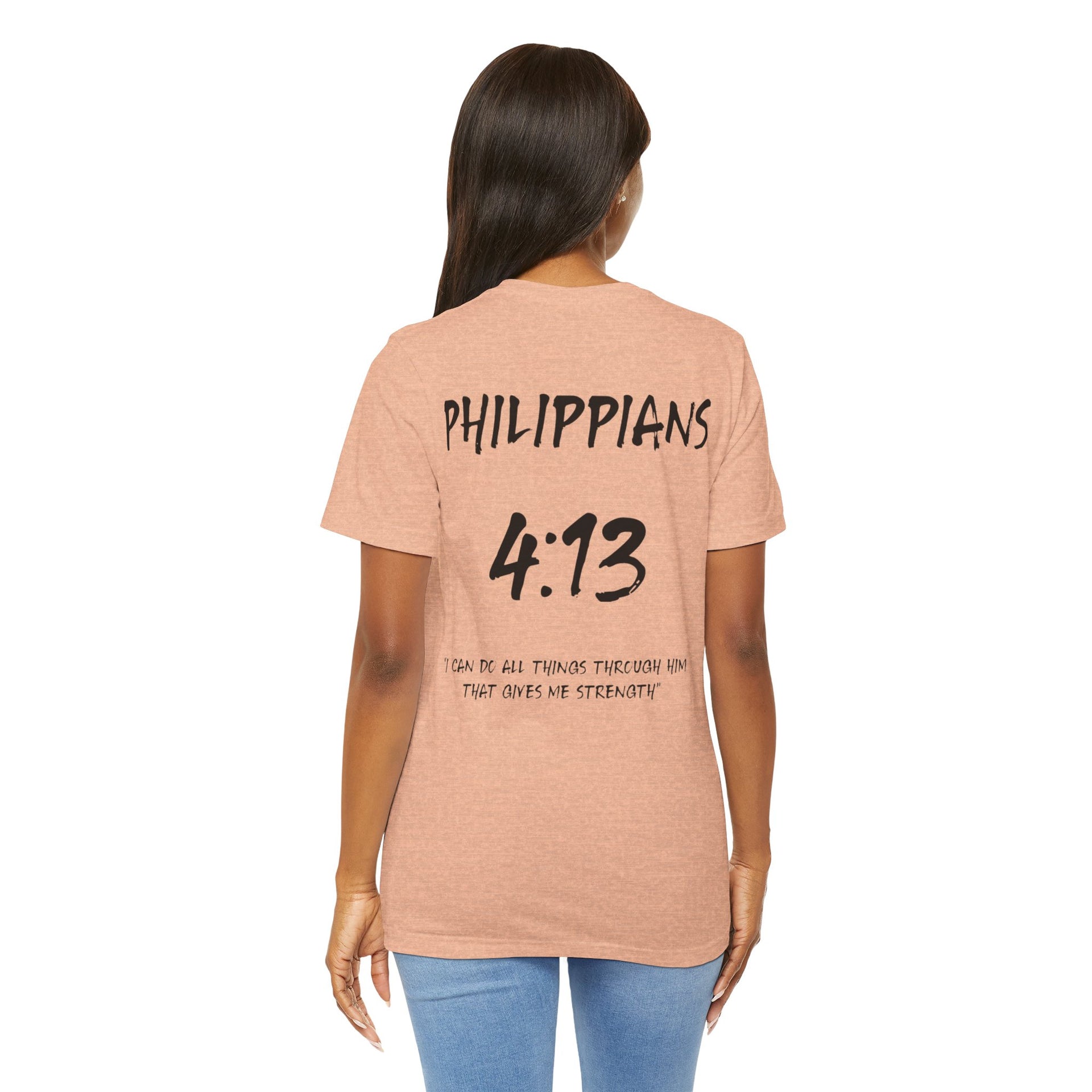 Philippians 4:13 Inspirational Bible Verse Tee-Dark Letters