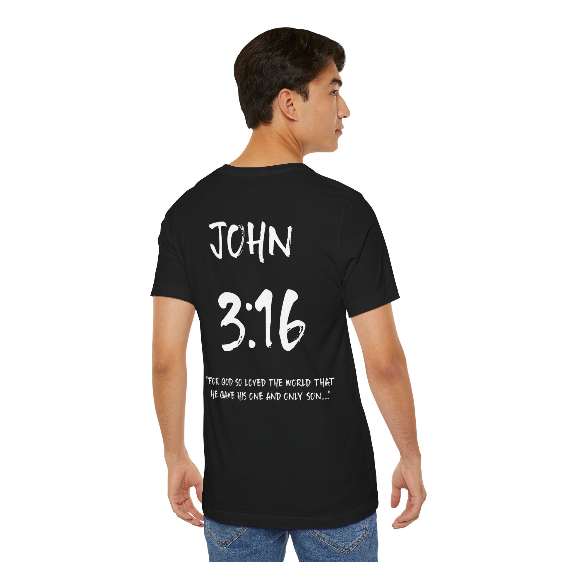 White Letters-John 3:16 “For God so loved” Inspirational Bible Verse Unisex T-Shirt
