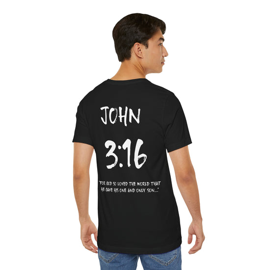 White Letters-John 3:16 “For God so loved” Inspirational Bible Verse Unisex T-Shirt
