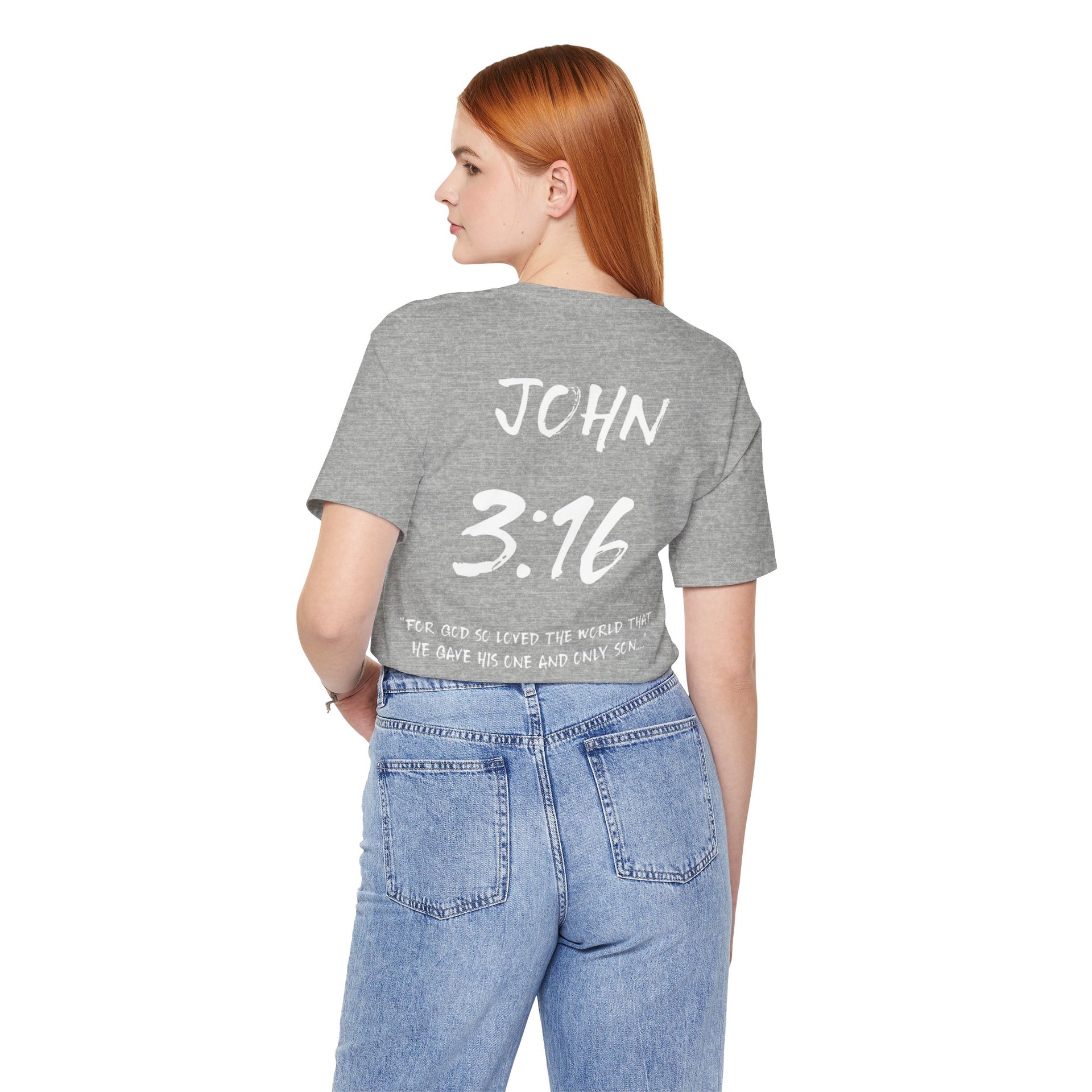 White Letters-John 3:16 “For God so loved” Inspirational Bible Verse Unisex T-Shirt