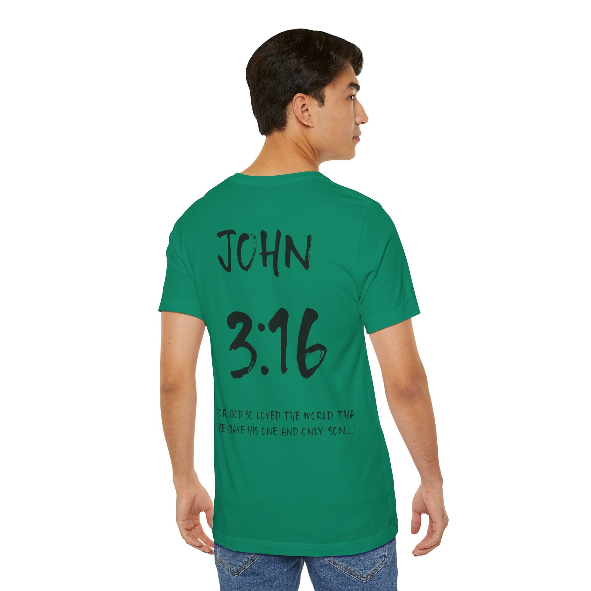 John 3:16 Inspirational Bible Verse T-Shirt-Dark Letters