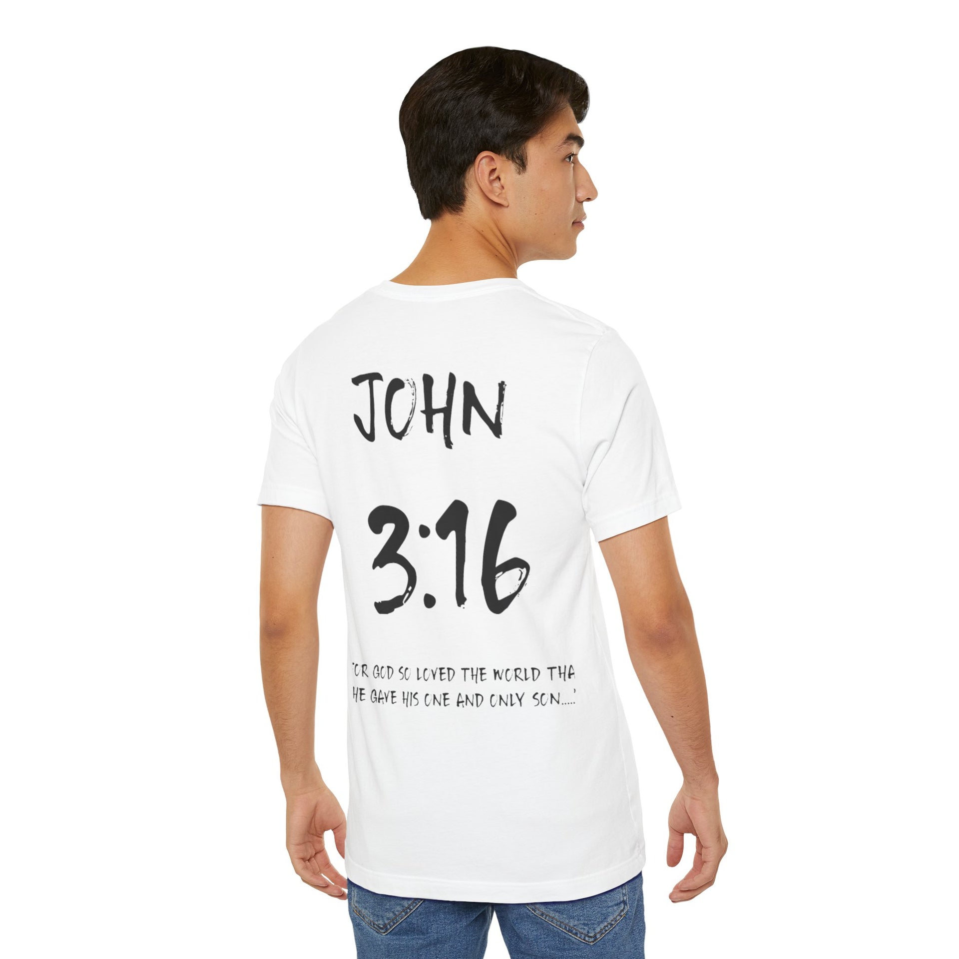 John 3:16 Inspirational Bible Verse T-Shirt-Dark Letters